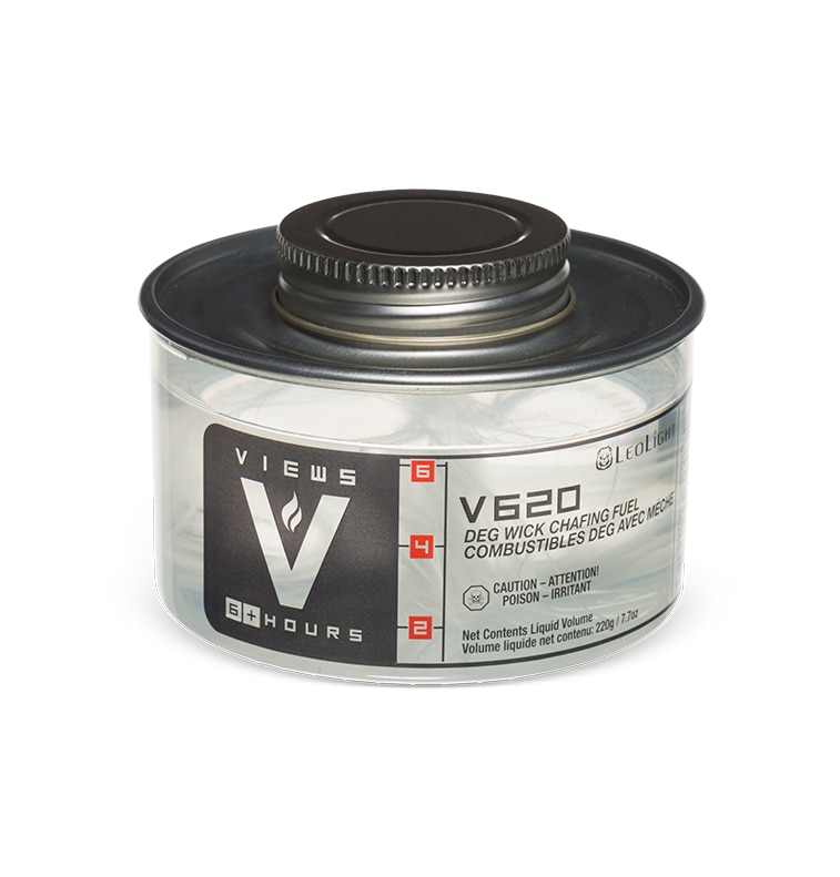 VIEWS DEG CHAFING FUEL WICK SCREW TOP 6HR CLEAR BODY