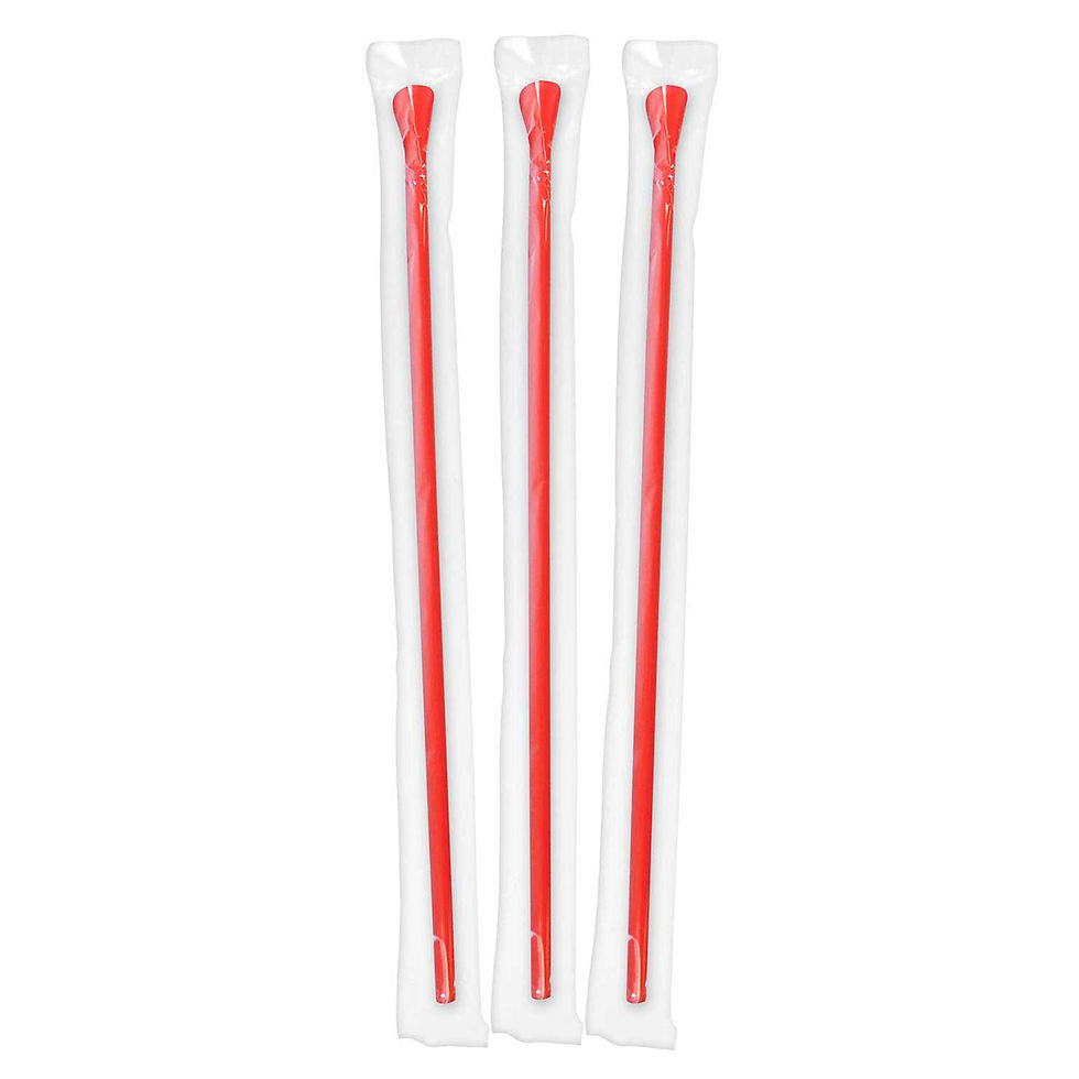 JUMBO SPOON STRAW_ RED 10.25IN BAGGED POLYWRAPPED