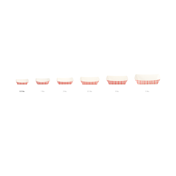 FOOD TRAY 1/2-LB RED CHECK PAPER CLAY COATED #50_________