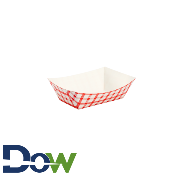 FOOD TRAY 10-LB RED CHK_ PAPER CLAY COATED #1000_______